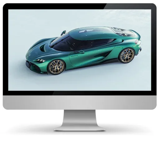 monitor with Koenigsegg 3D Configurator