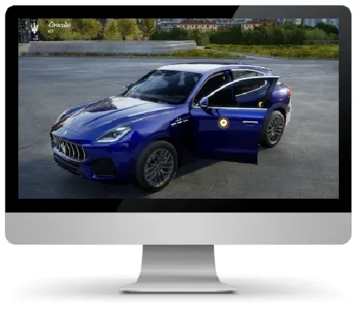 monitor with Maserati 3D Configurator