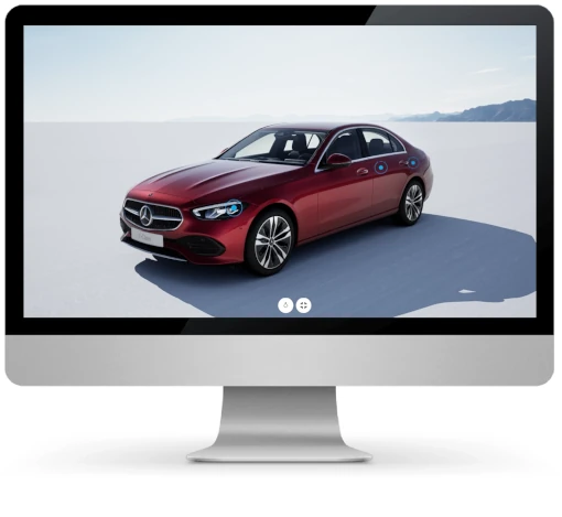 monitor with Mercedes Benz wishlist 3D visualizer