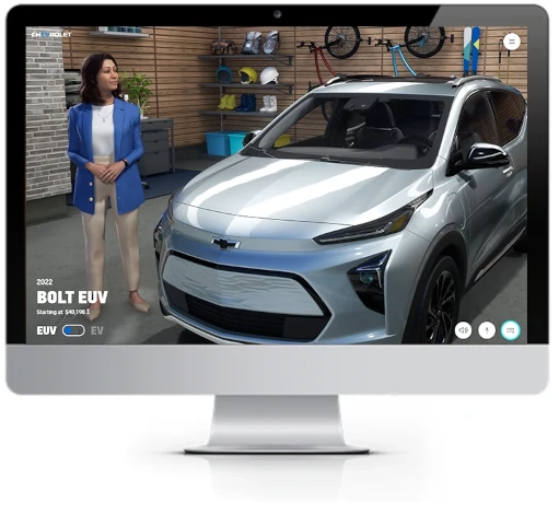 monitor with Chevrolet car 3D Configurator