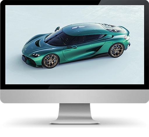 monitor with Koenigsegg 3D Configurator