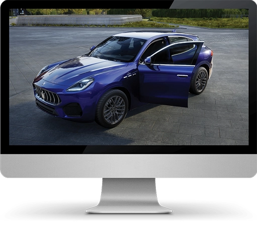 monitor with Maserati 3D Configurator