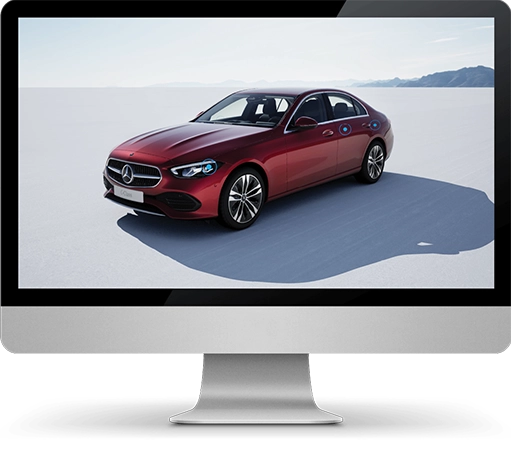 monitor with Mercedes Benz wishlist 3D visualizer