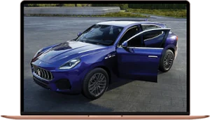 monitor with Maserati 3D visualizer